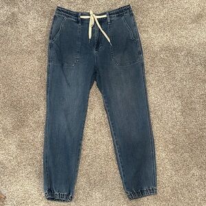 Judy Blue Casual Drawstring Denim Joggers - Blue